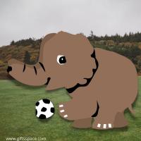 Football Player Elephant Cartoon