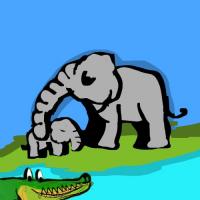 The Croocked Croc And The Elephants