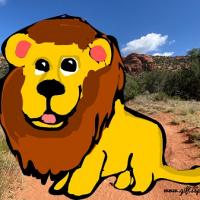 Lion in the wilderness cartoon