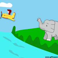elephant and the yellow plane