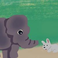 Helpful Elephant Helping A Bunny