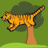tiger jumpi from the tree