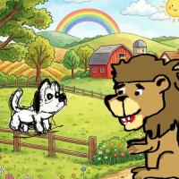 Lion Visitor And The Little Puppy