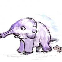 elephant and dog cartoon