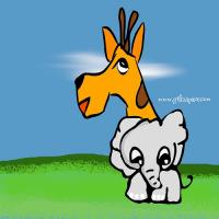 elephant and giraffe cartoon