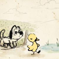 This Puppy Is Worried About The Duckling