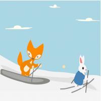 fox skiing the rabbit