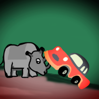 An Angry Rhino Flips A Car