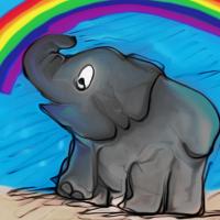 elephant saluting the rainbow