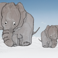 Adventurous Baby Elephant Cartoon
