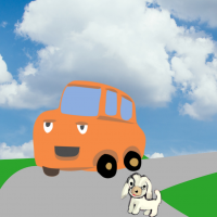 dog and the car