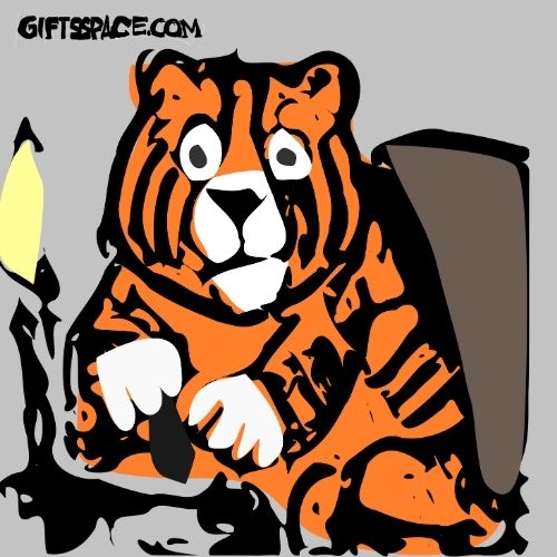 tiger writing a book childrens illustration