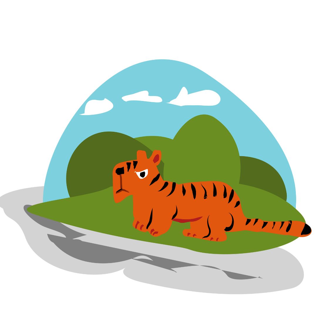tiger standing on the riverside