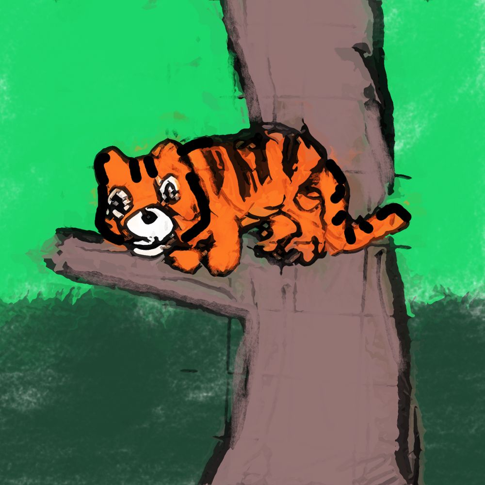 tiger on treetop