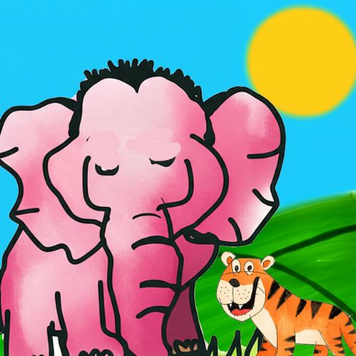 pink elephant and the tiger