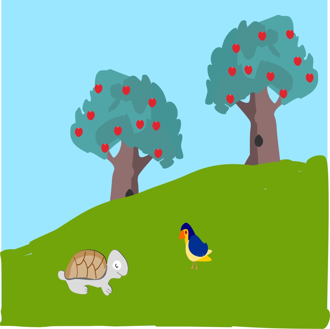 tortoise and bird talking