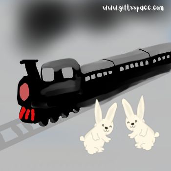 bunnies and the train