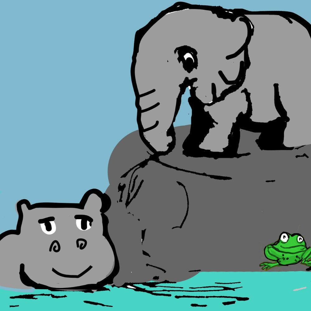 elephant and the hippo cartoon