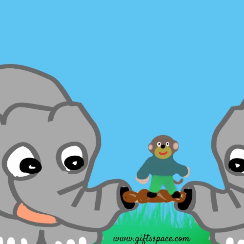 tug of war between two elephants cartoon