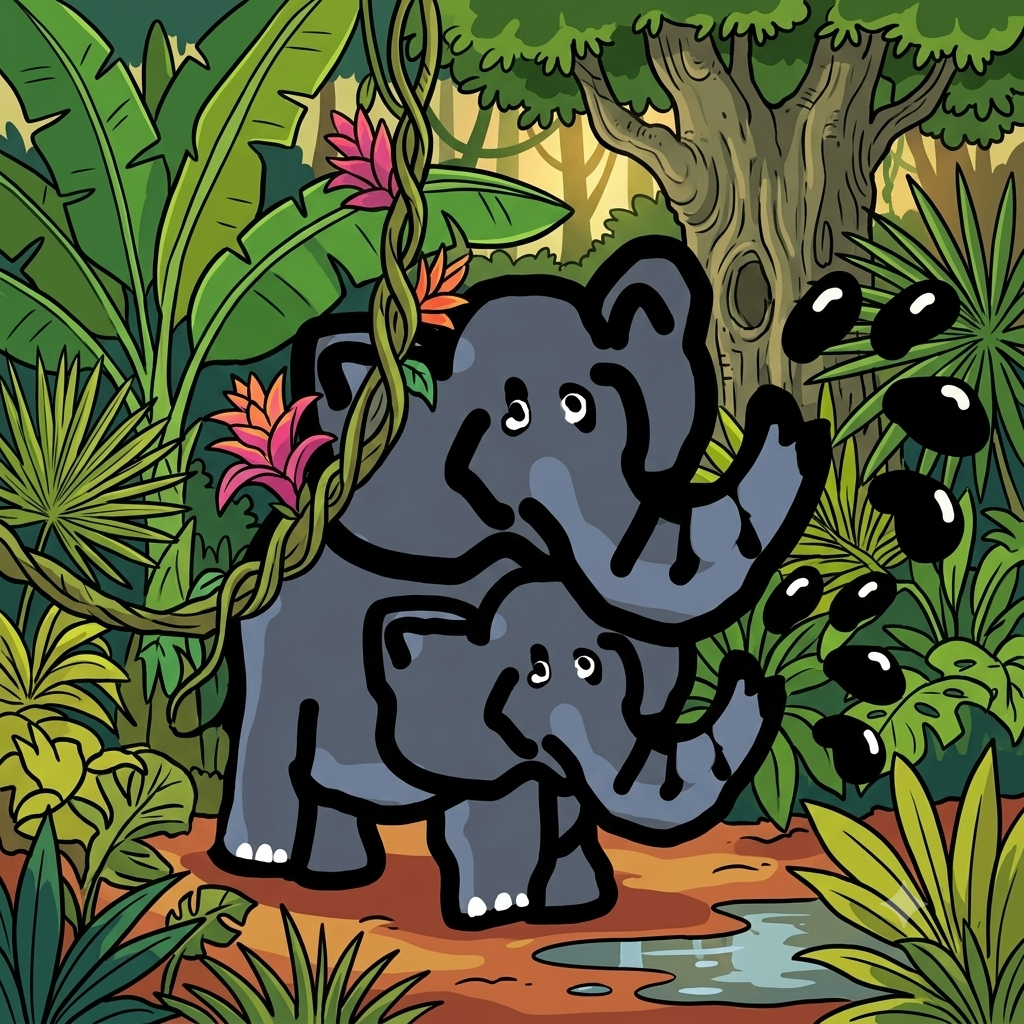 two elephants spraying water