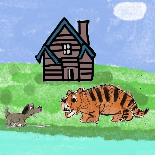 tiger and the dog