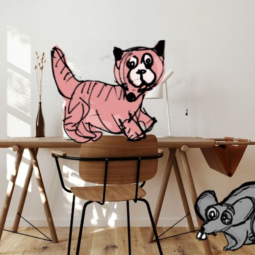 cat and rat hide-and-seek illustration