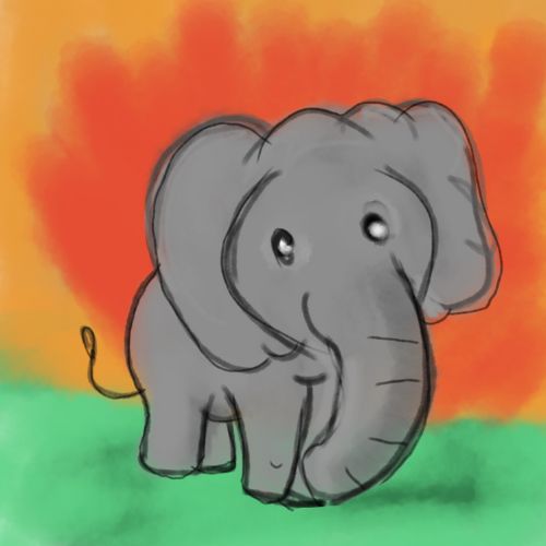 elephant in the wildfire
