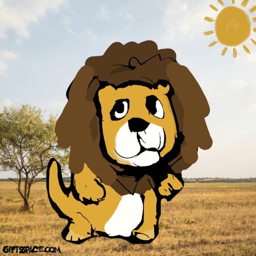 lion under the hot sun