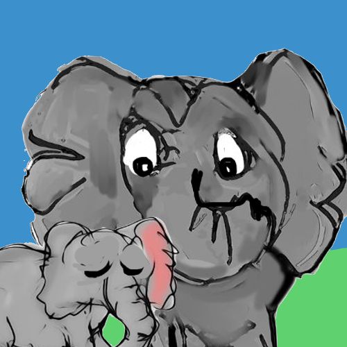 two elephants mother and son